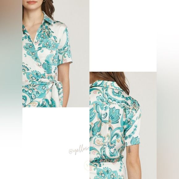 🆕 Paisley Wrap Dress - Picture 2 of 5